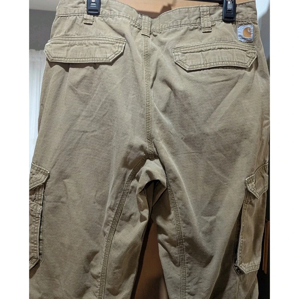 Carhartt Force Relaxed Fit Ripstop Cargo Work Pants Men 38 x 32 Tan Heavy Cotton